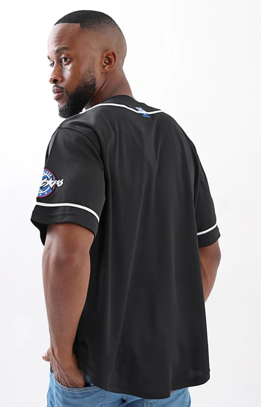 Men Black & White Baseball Shirt