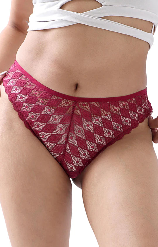 Ladies Burgundy Brazilian Panty