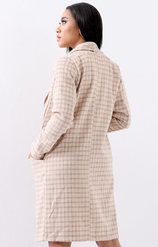 Ladies Drape Coat in Beige