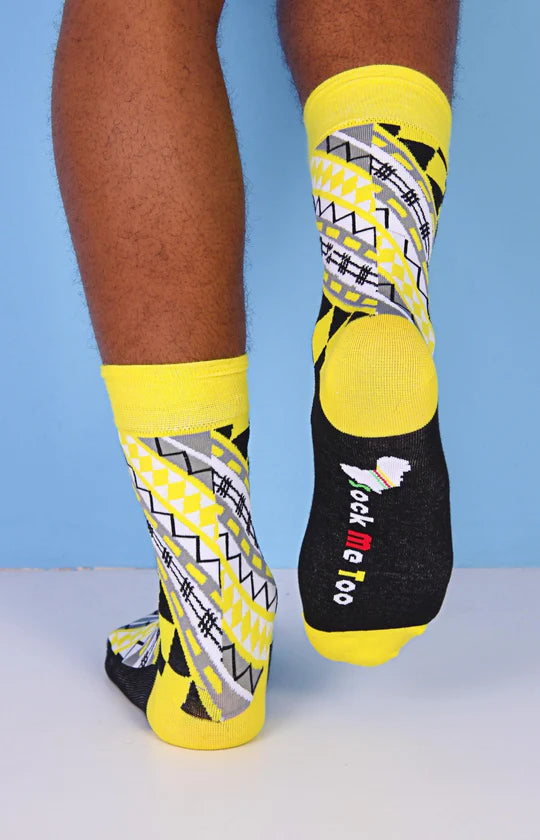 Men's Yellow Tribal Socks