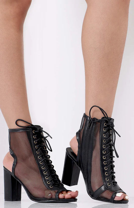 Ladies Black Block Heels