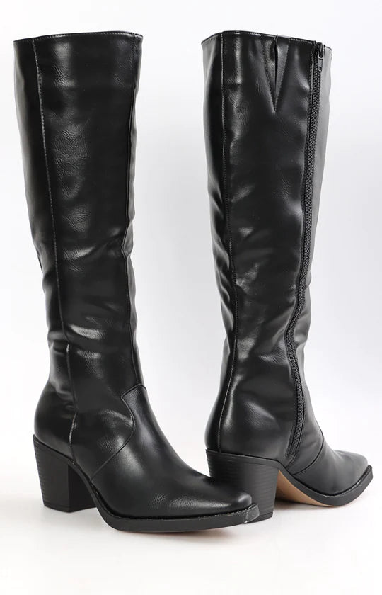 Ladies Black Knee High Boots