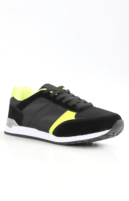 Men's Black & Green Sneakers