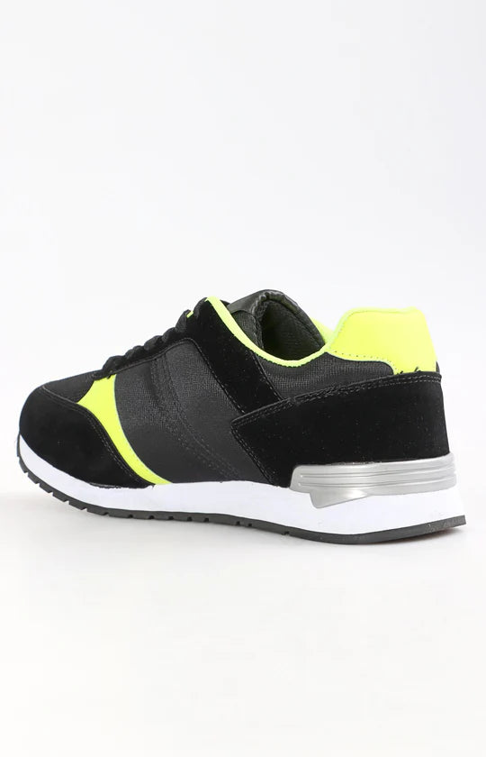 Men's Black & Green Sneakers