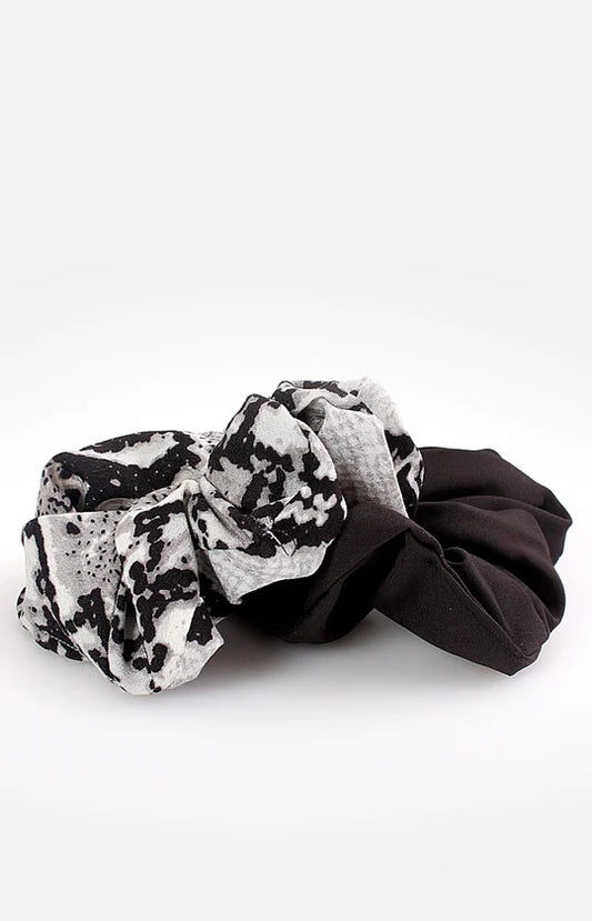 Ladies Black & Grey Scrunchies