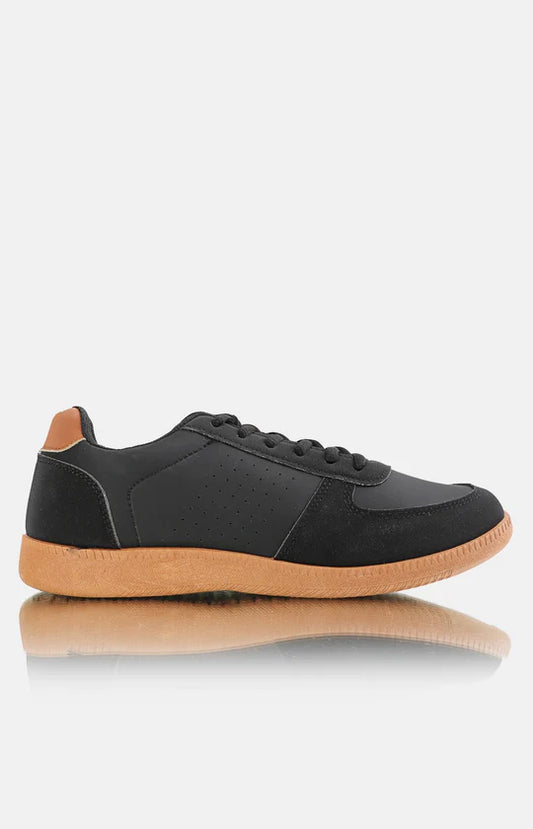 Men's Black & Tan Casual Sneakers