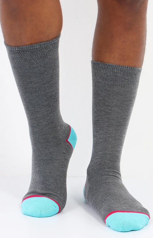 Men Grey & Blue Socks