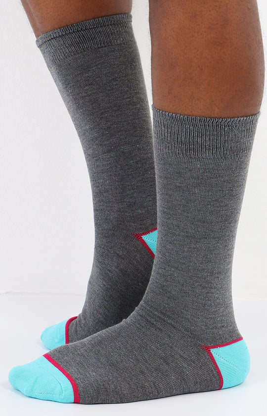 Men Grey & Blue Socks