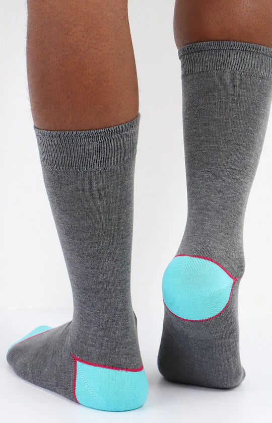 Men Grey & Blue Socks