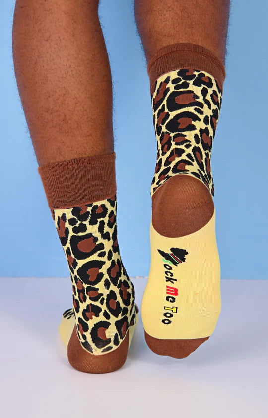 Men's Brown Leopard Socks