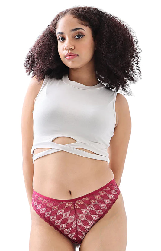 Ladies Burgundy Brazilian Panty