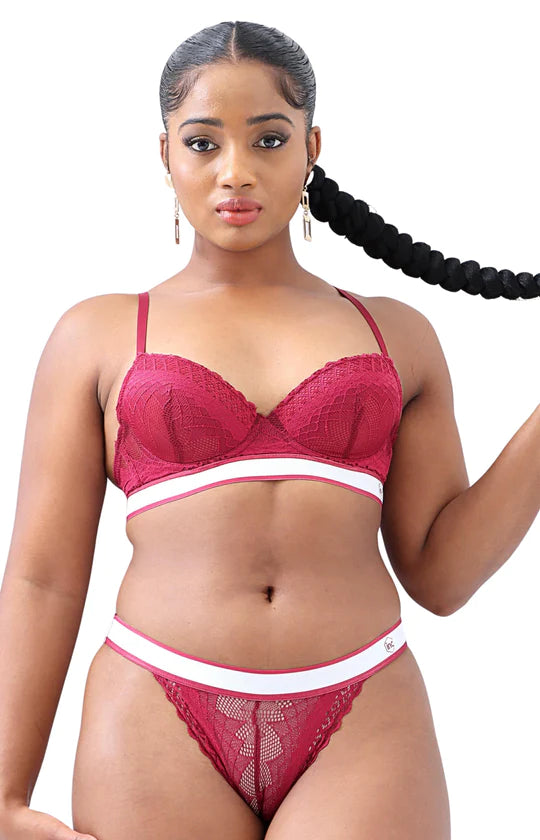 Ladies Burgundy Cleavage Bra