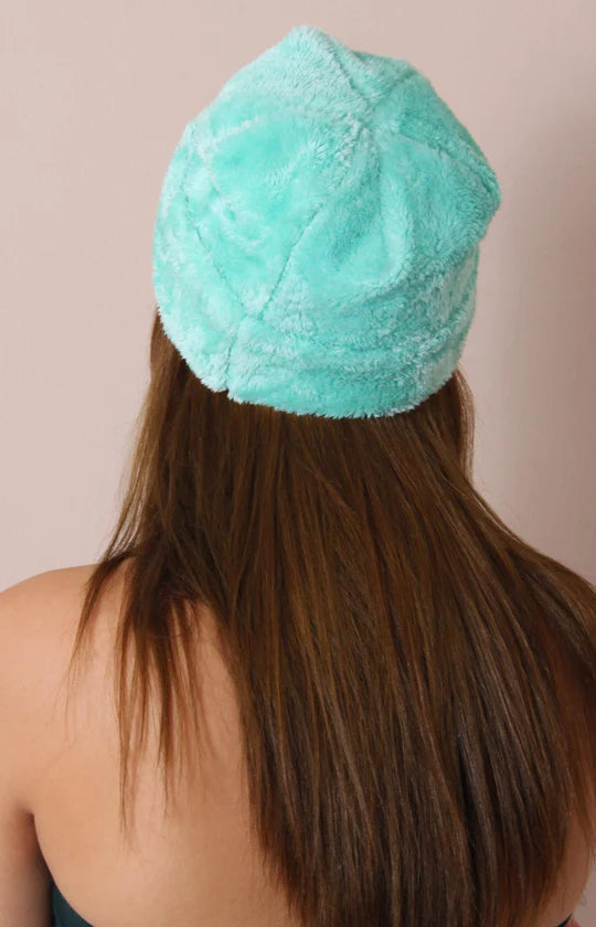 Ladies Green Fur Beanie