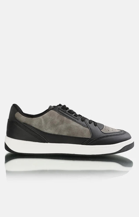 Men's Grey & Black Casual Sneakers