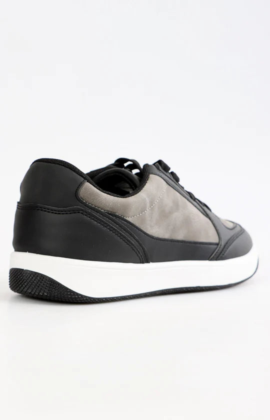 Men's Grey & Black Casual Sneakers