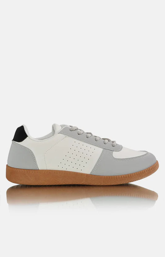 Men's Grey & White Casual Sneakers