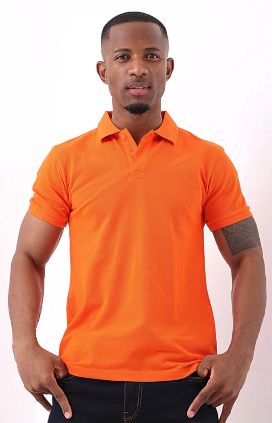 Men Orange Basic Golfer