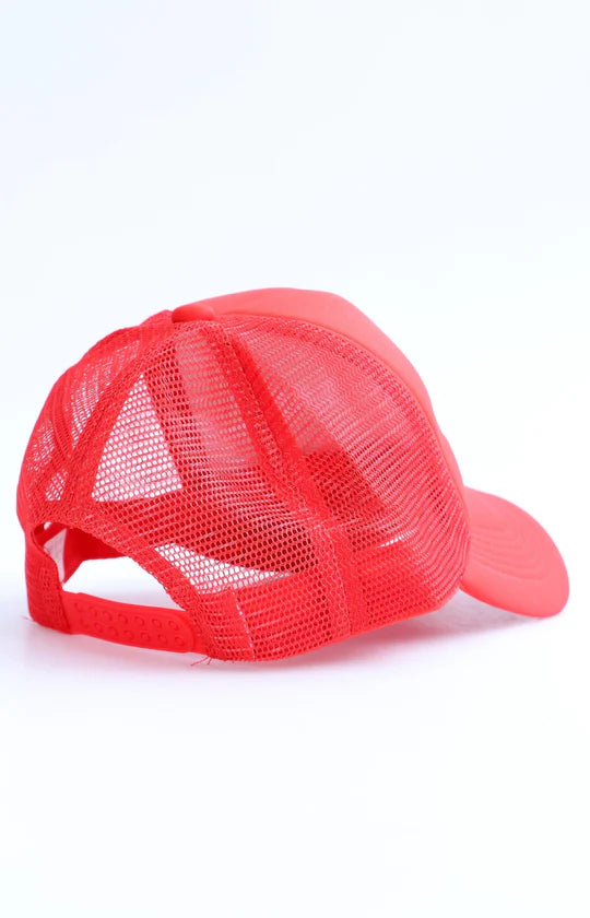 Men Red Trucker Cap